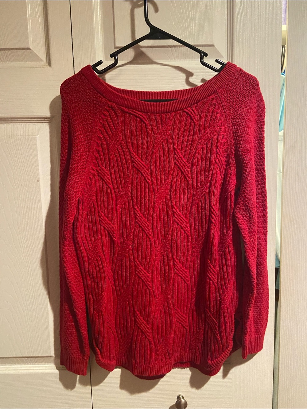 Red Cable-Knit Crewneck Sweater - Sonoma